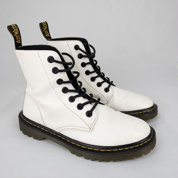 Dr. Martens Shoes - Dr. Martens Luana Boots Womens Size 8 White Combat Air Wair AW004